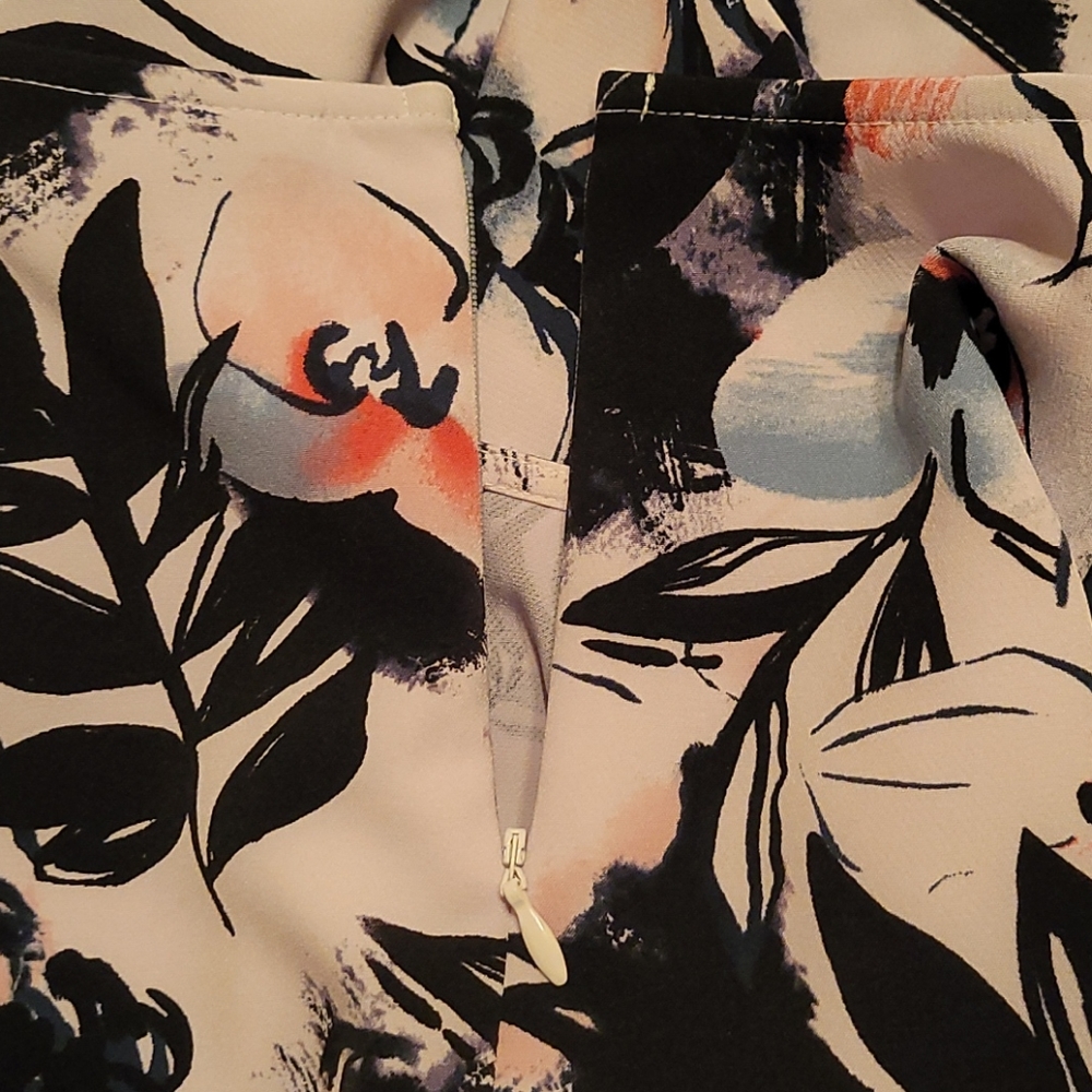 Easter Dress Lane Bryant White Floral Short Sleeve Plus Dress Sz 28 - Picture 14 of 15